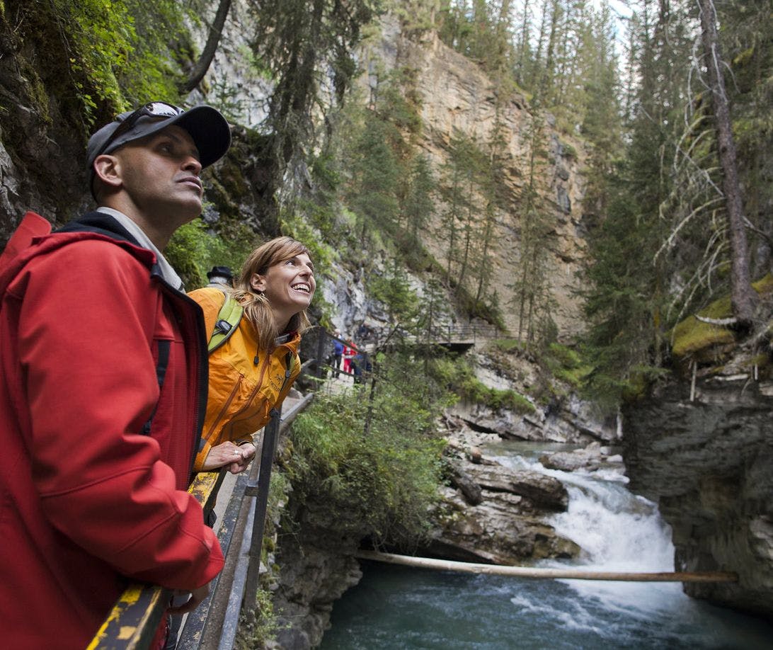 Just off the side of the highway, the Johnston Canyon is a great, short hike in Banff National Park.