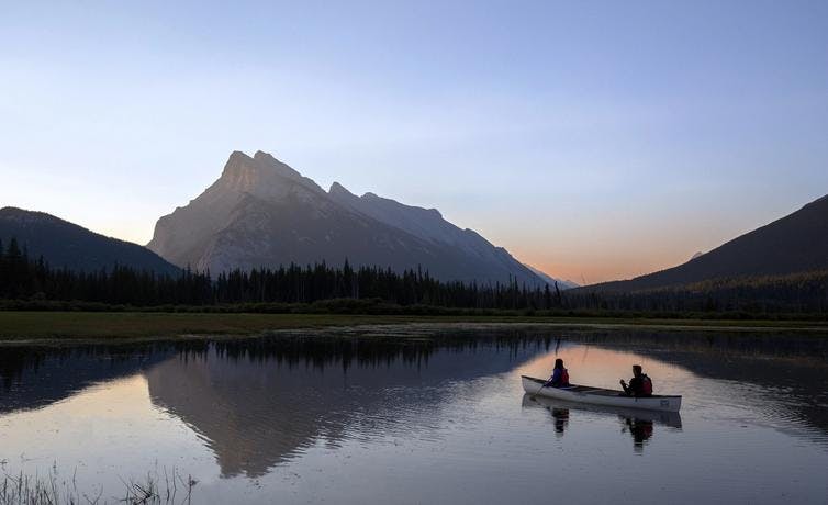 Canoeing on Vermilion Lakes, Banff National Park
