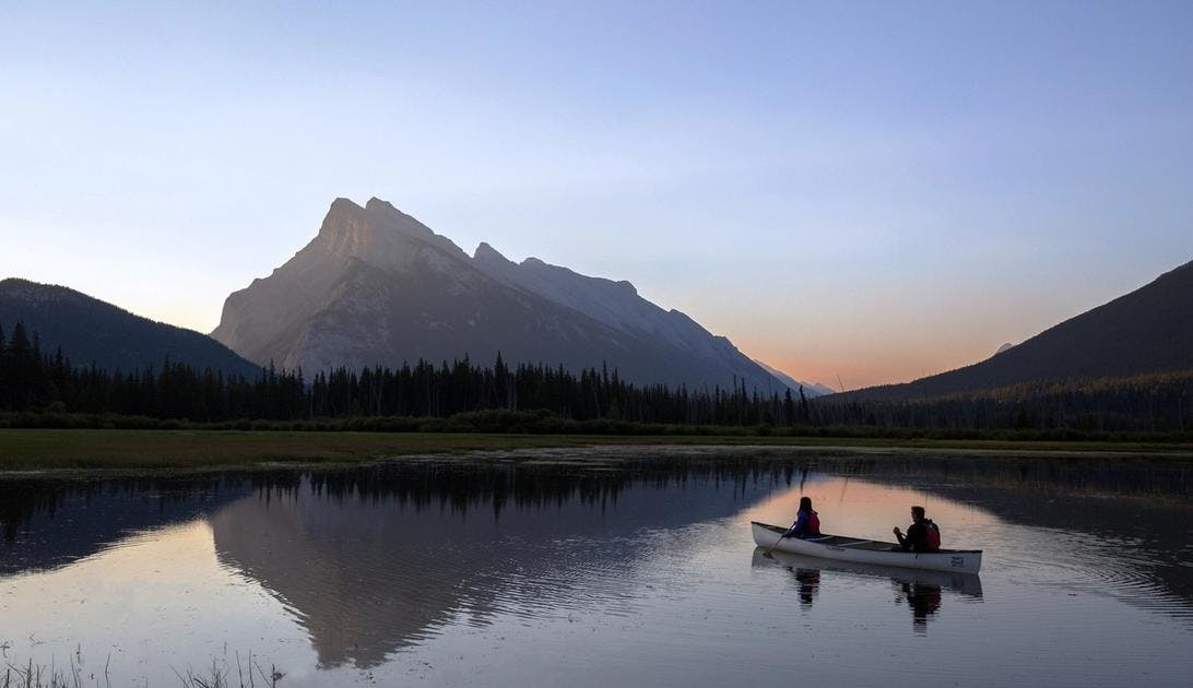 Canoeing on Vermilion Lakes, Banff National Park