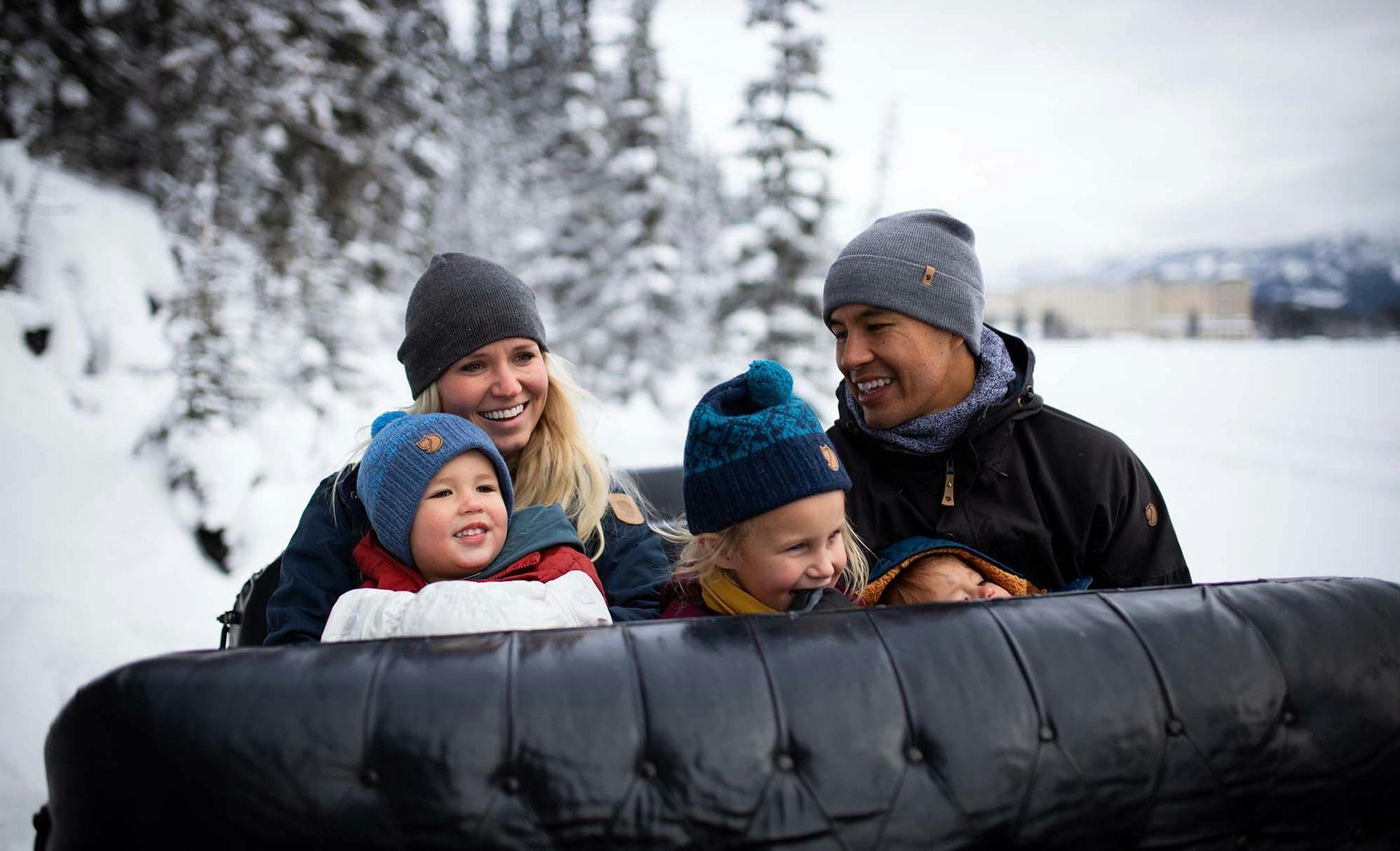 Winter Sleigh Ride Family Lake Louise, Banff National Park