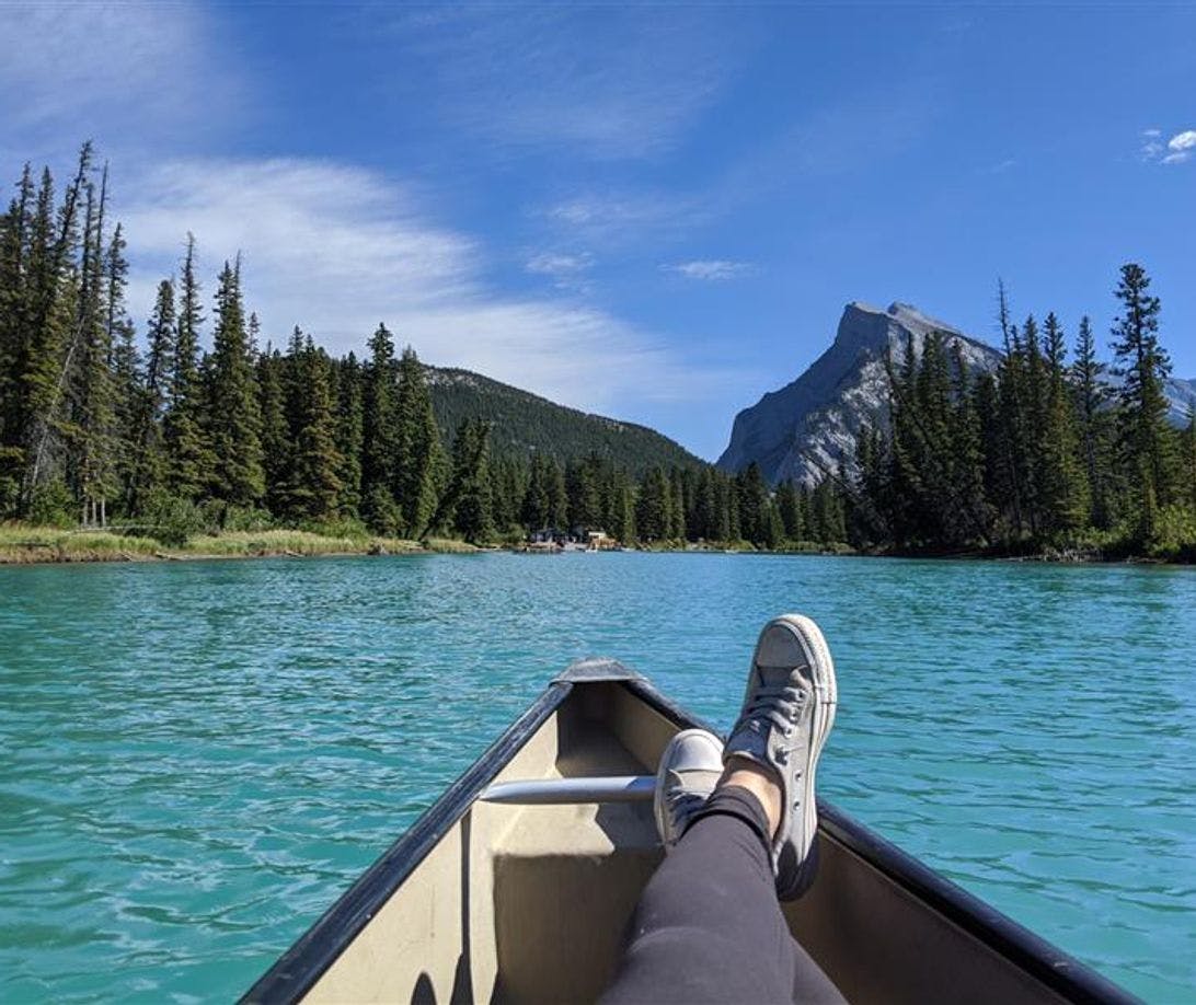 Canoeing on the Bow River in Banff National Park