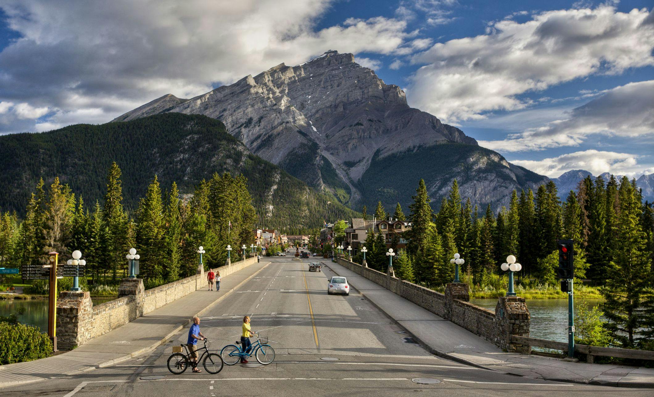 Mt. Rundle looming over the town of Banff