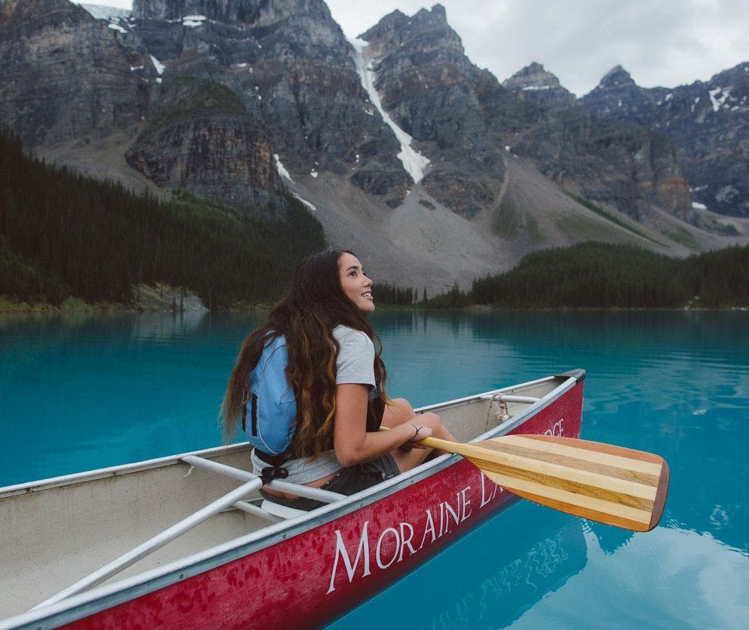 Canoeing on Moraine Lake, Banff National Park