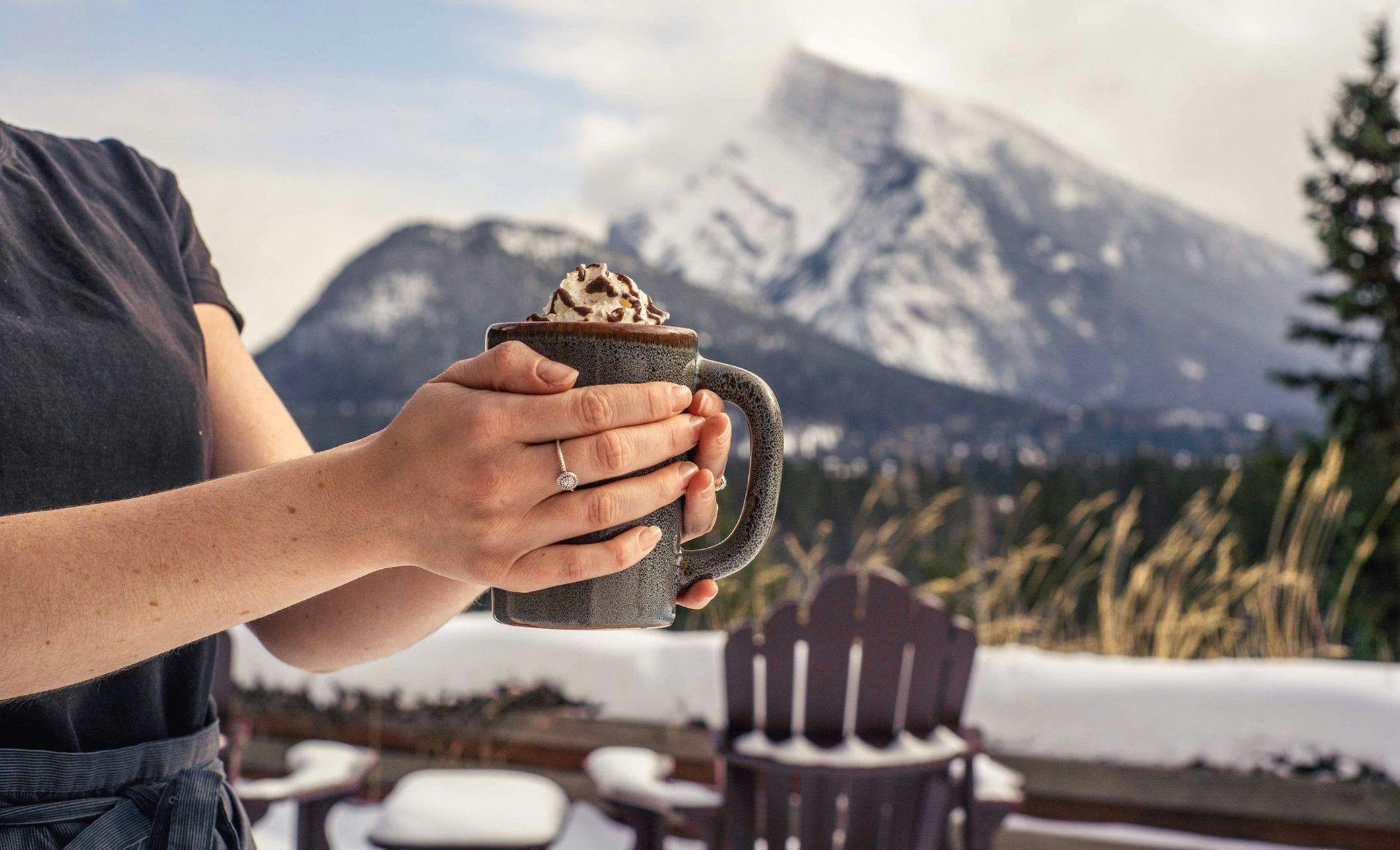 Hot chocolate in Banff and Lake Louise.