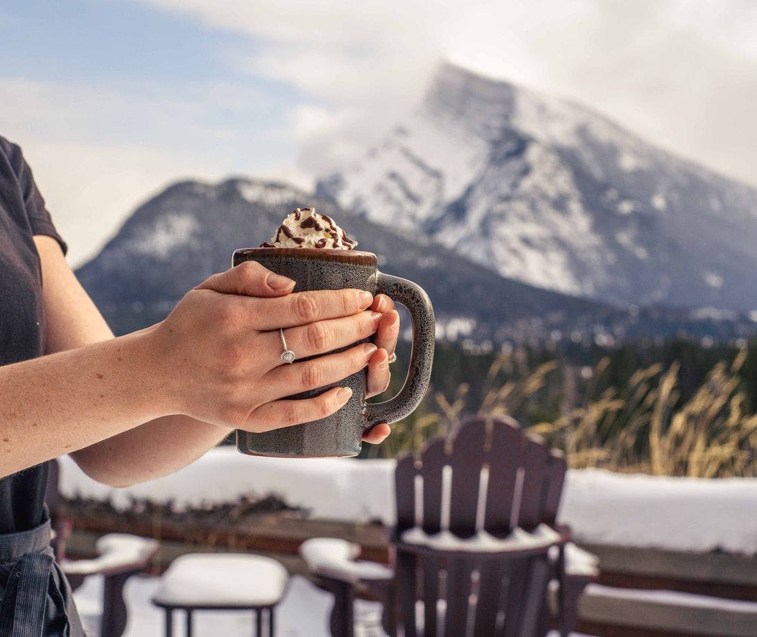 Hot chocolate in Banff and Lake Louise.