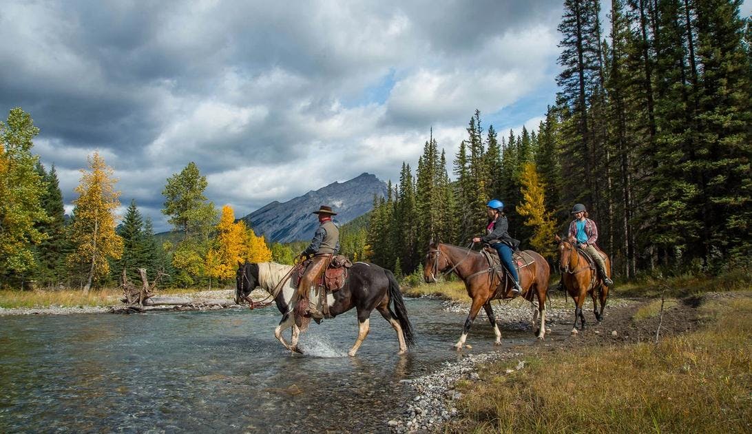 Horse riding in Banff