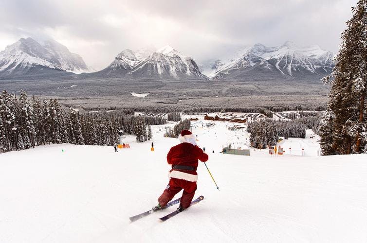 Ski with Santa at Lake Louise Ski Resort