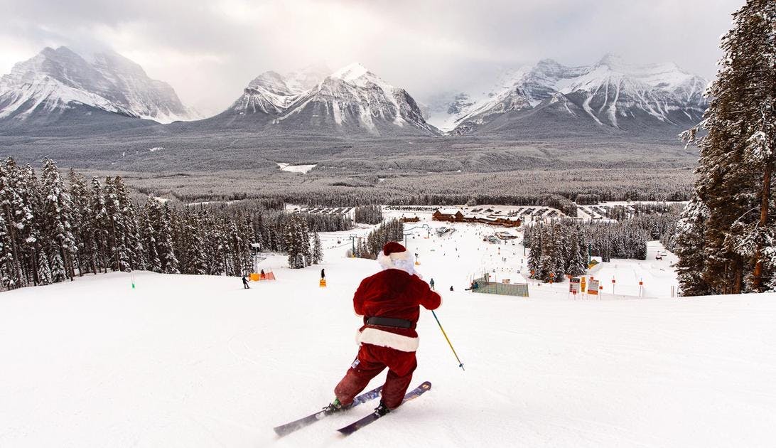 Ski with Santa at Lake Louise Ski Resort
