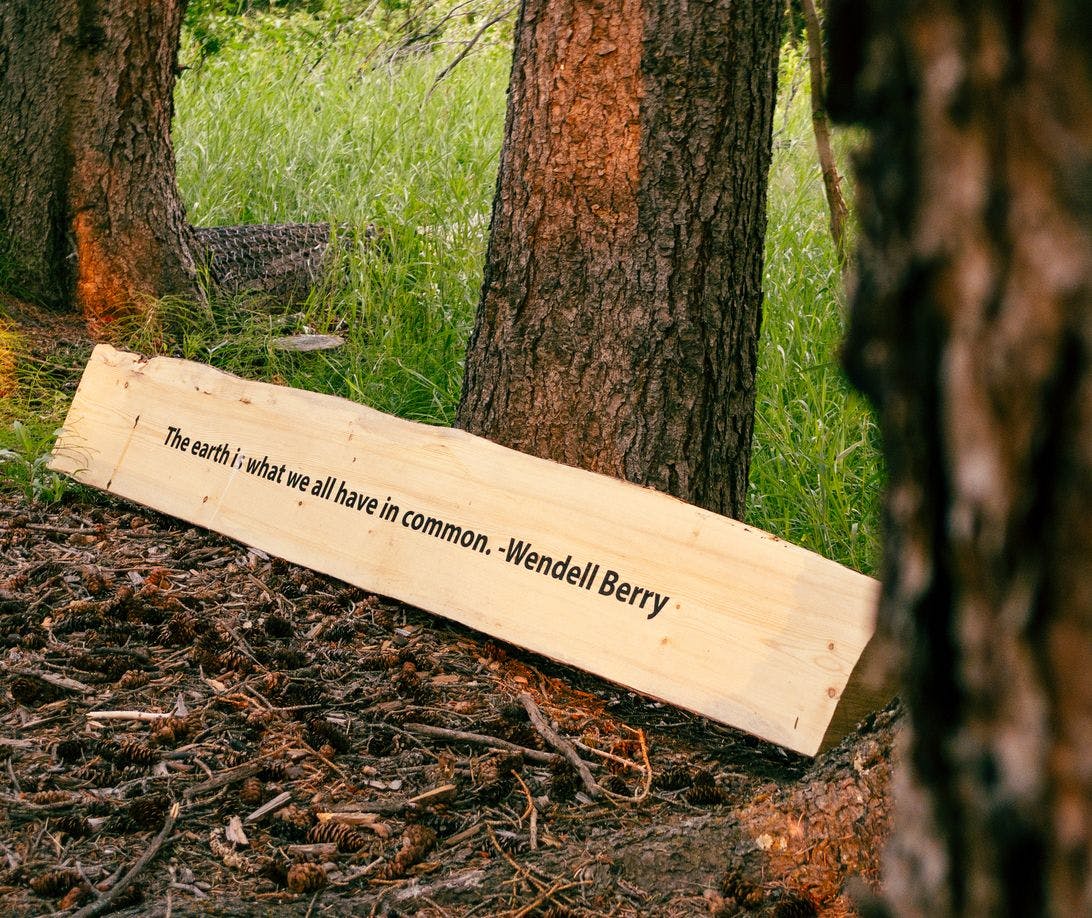Wendel Berry Quote Art in Nature Trail 2021